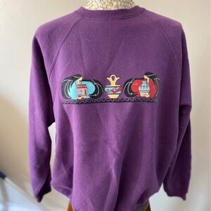 Vintage 90s Aztec Pottery Purple Sweatshirt